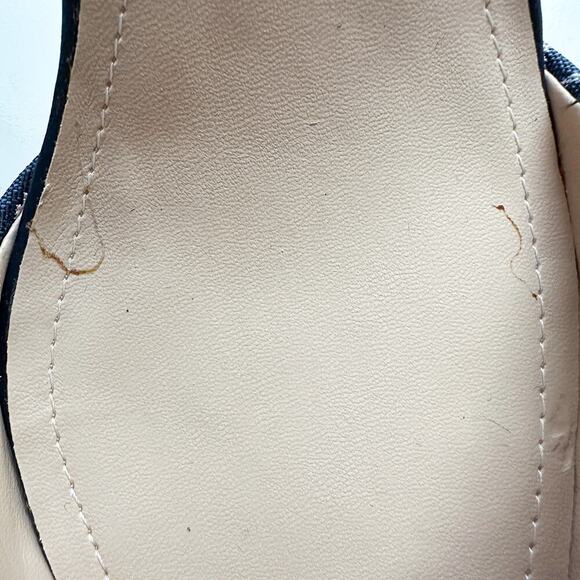 Charles By Charles David Navy Floral Ankle Strap Heels Size 6 Embroidered - Picture 13 of 14